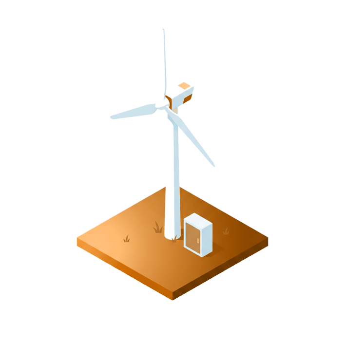 Single turbine with control cabinet